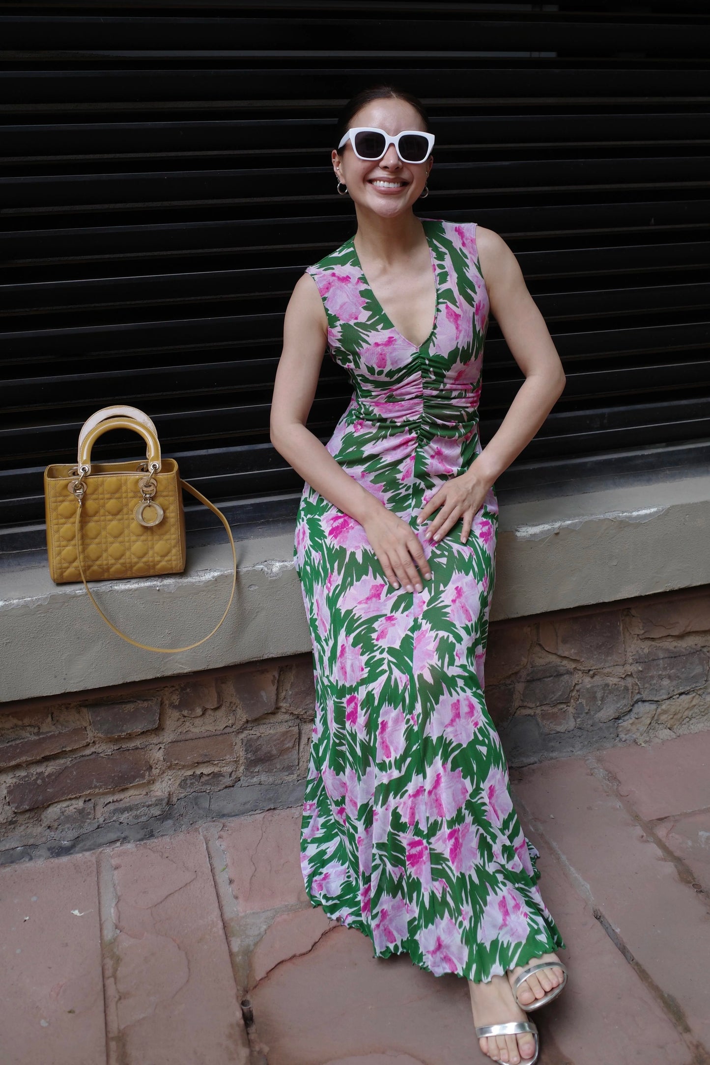 2way floral print sleeveless maxi dress 1color 【NINE7206】