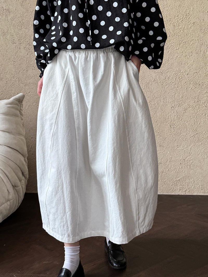 panel flare long skirt 3color 【NINE7264】