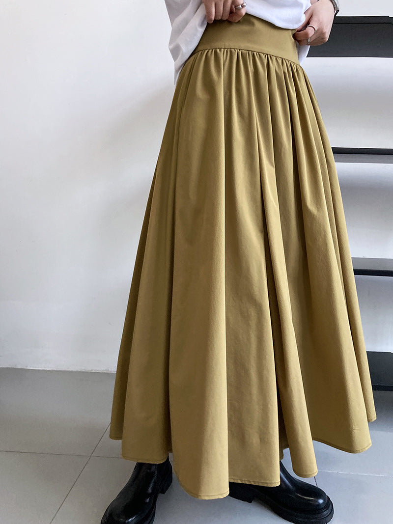 high waist gathered flare skirt 3color 【NINE7253】
