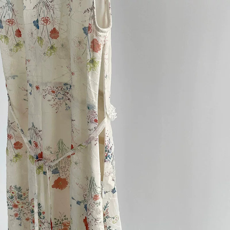 floral v neck maxi dress 1color 【NINE7068】