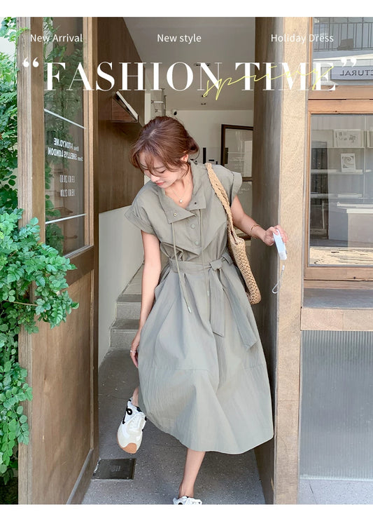 military belt safari dress 1color 【NINE7132】