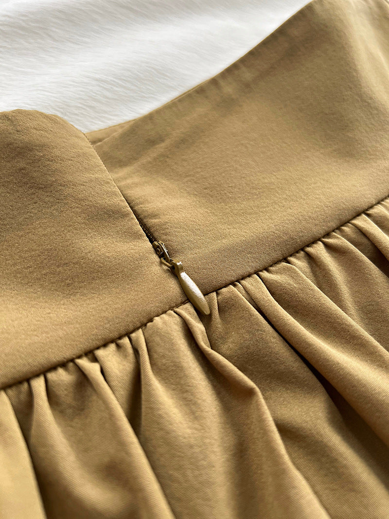 high waist gathered flare skirt 3color 【NINE7253】