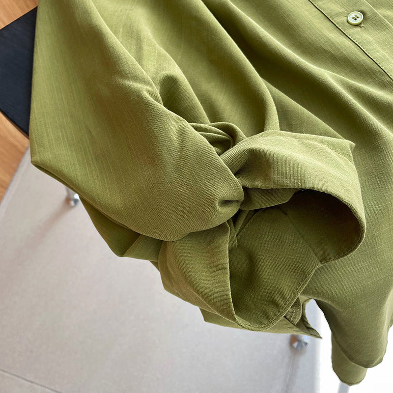 puff sleeve pleated blouse 3color 【NINE7241】