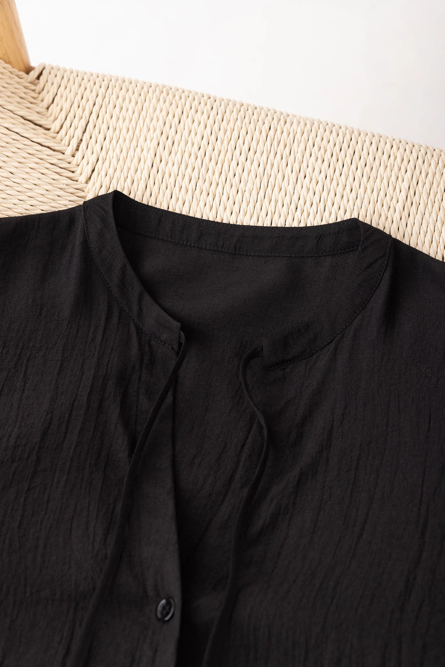 v-neck flare sleeve shirt long dress 1color 【NINE7223】