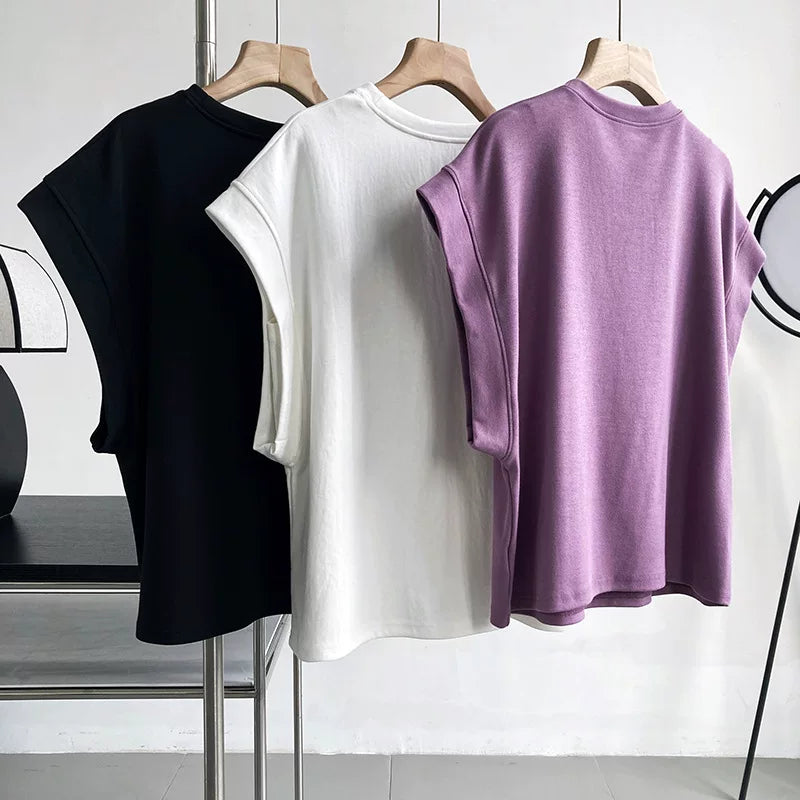 french sleeve casual tshirt 3color 【NINE7072】