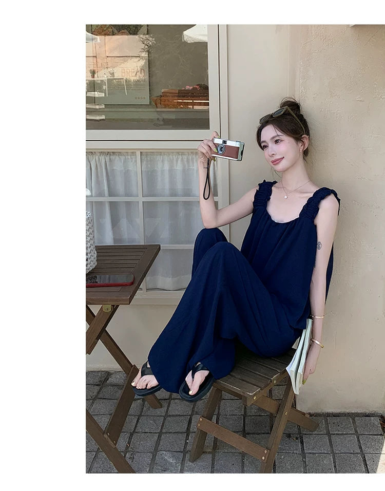 sleeveless cami wide pants setup 1color 【NINE7133】