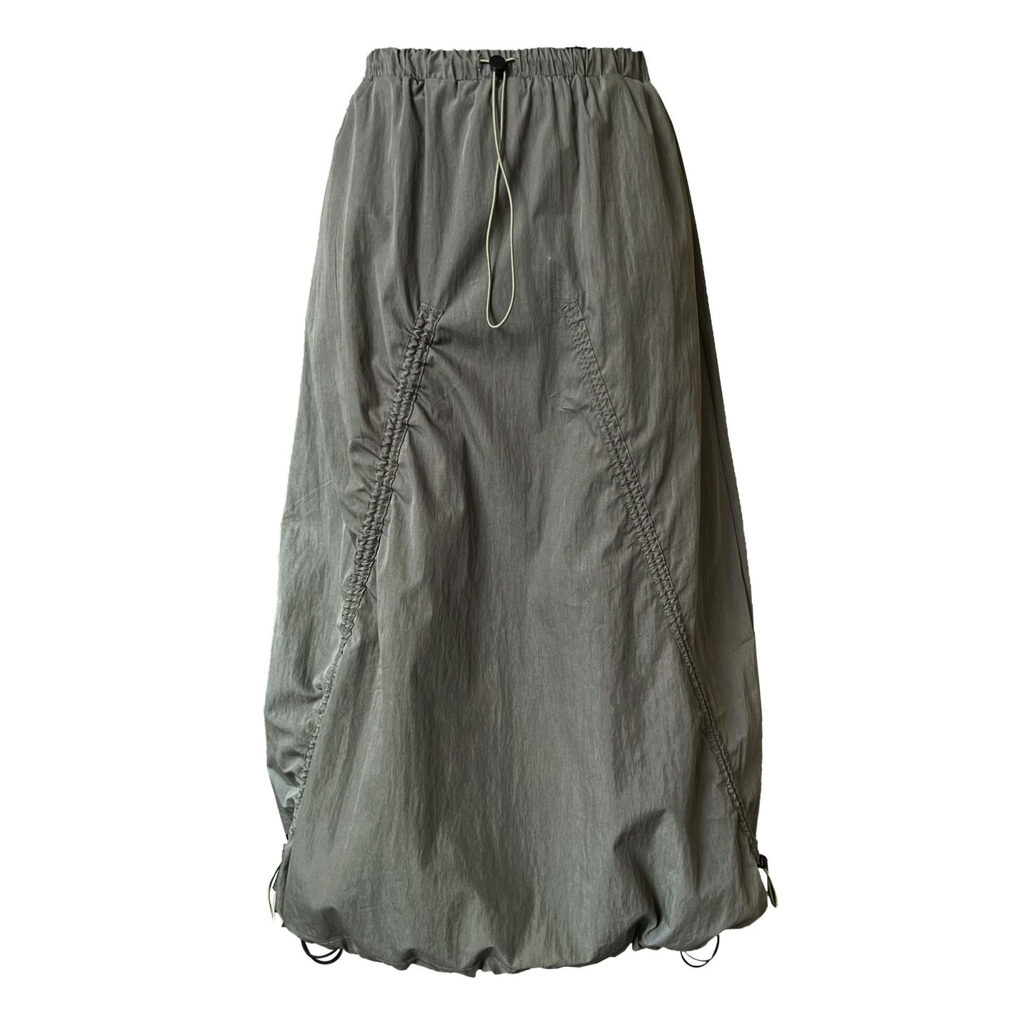 drawstring ruched maxi skirt 2color 【NINE7236】