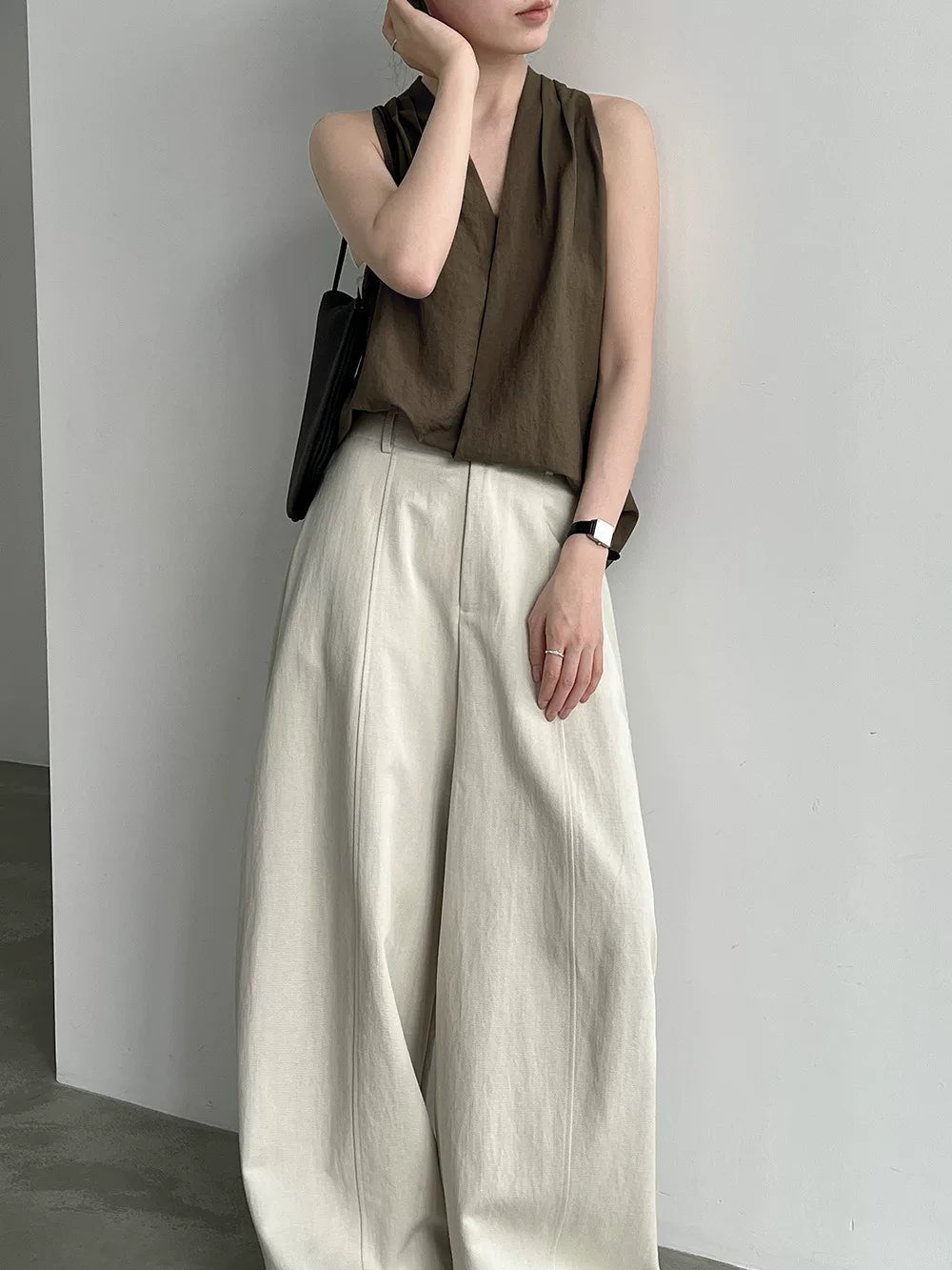 drape wide leg casual pants 3color 【NINE7025】