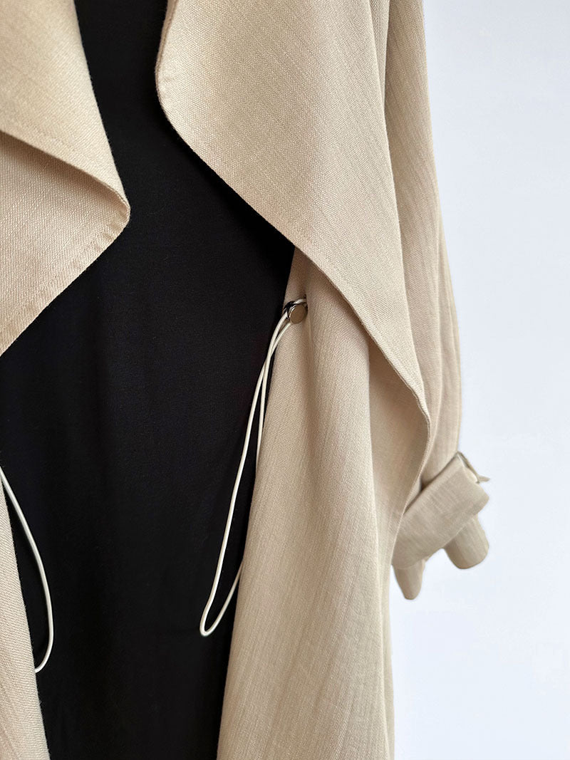 drape collar trench long coat 2color 【NINE7250】