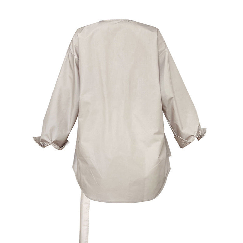 wrap tie shirt blouse 3color 【NINE7260】