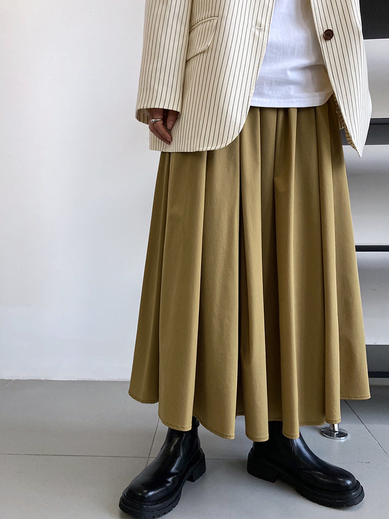 high waist gathered flare skirt 3color 【NINE7253】