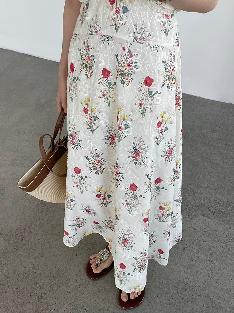 floral v neck maxi dress 1color 【NINE7068】