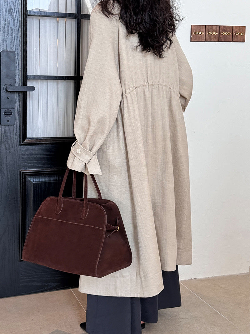 drape collar trench long coat 2color 【NINE7250】