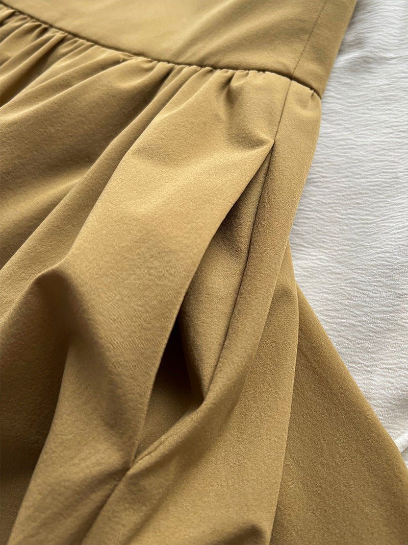 high waist gathered flare skirt 3color 【NINE7253】