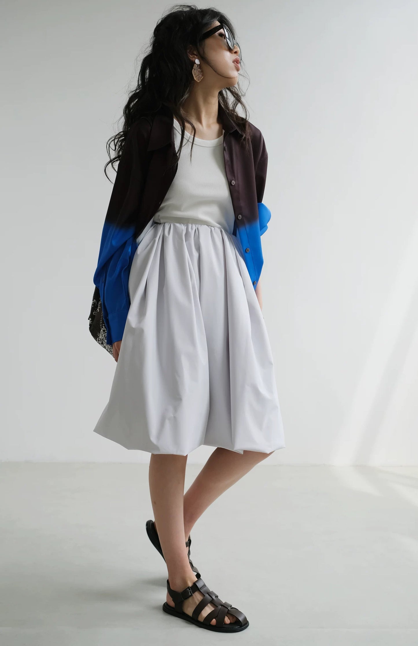 balloon flare midi skirt 2colors 【NINE7203】