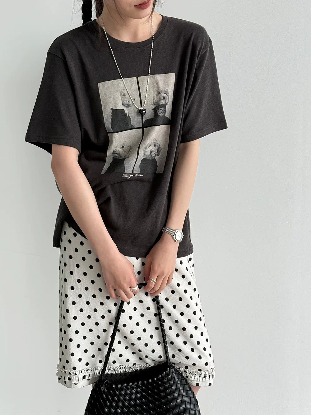 dog photo print casual tshirt 2color 【NINE7080】