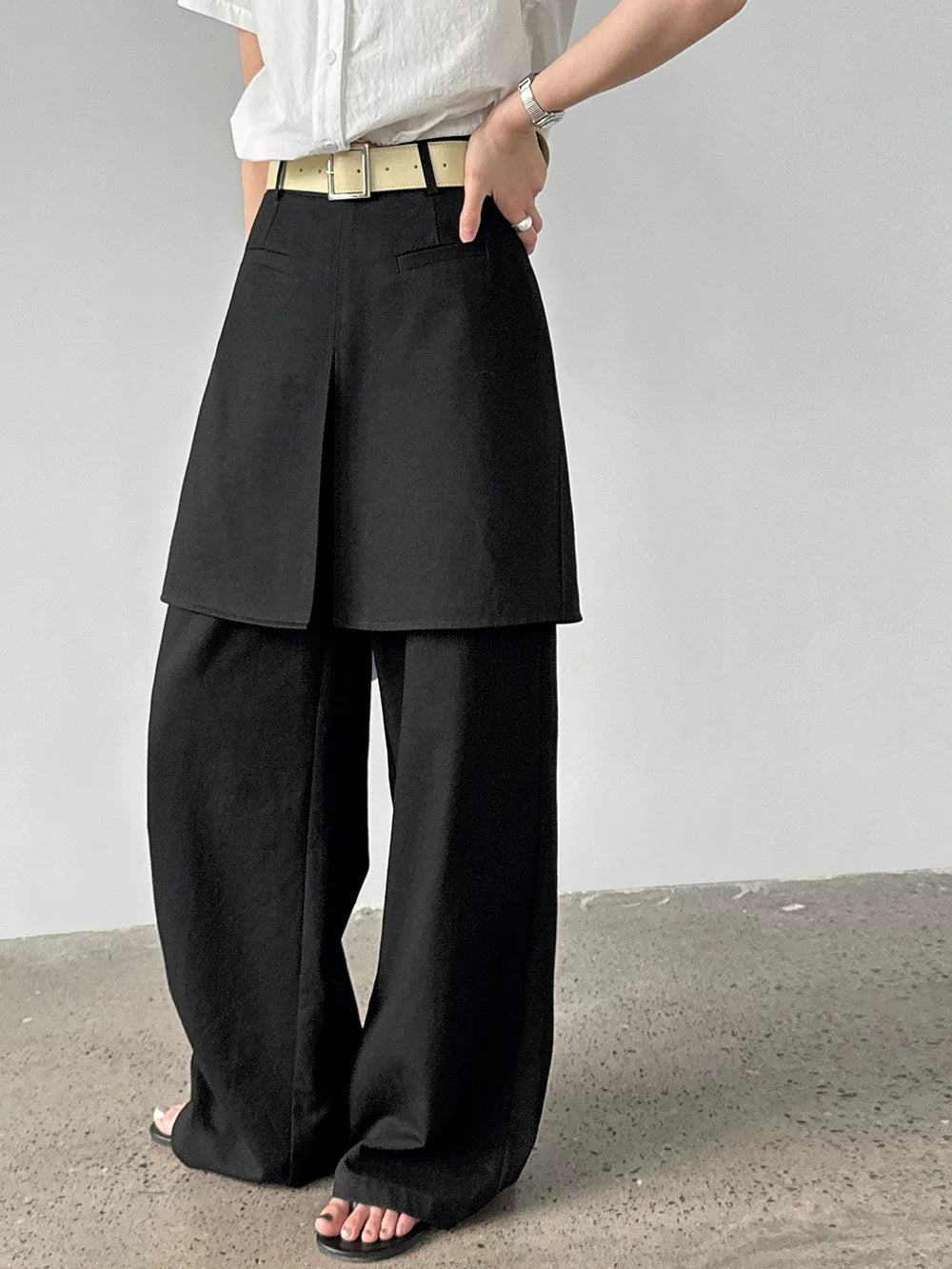 skirt layered wide leg pants 2color 【NINE7074】
