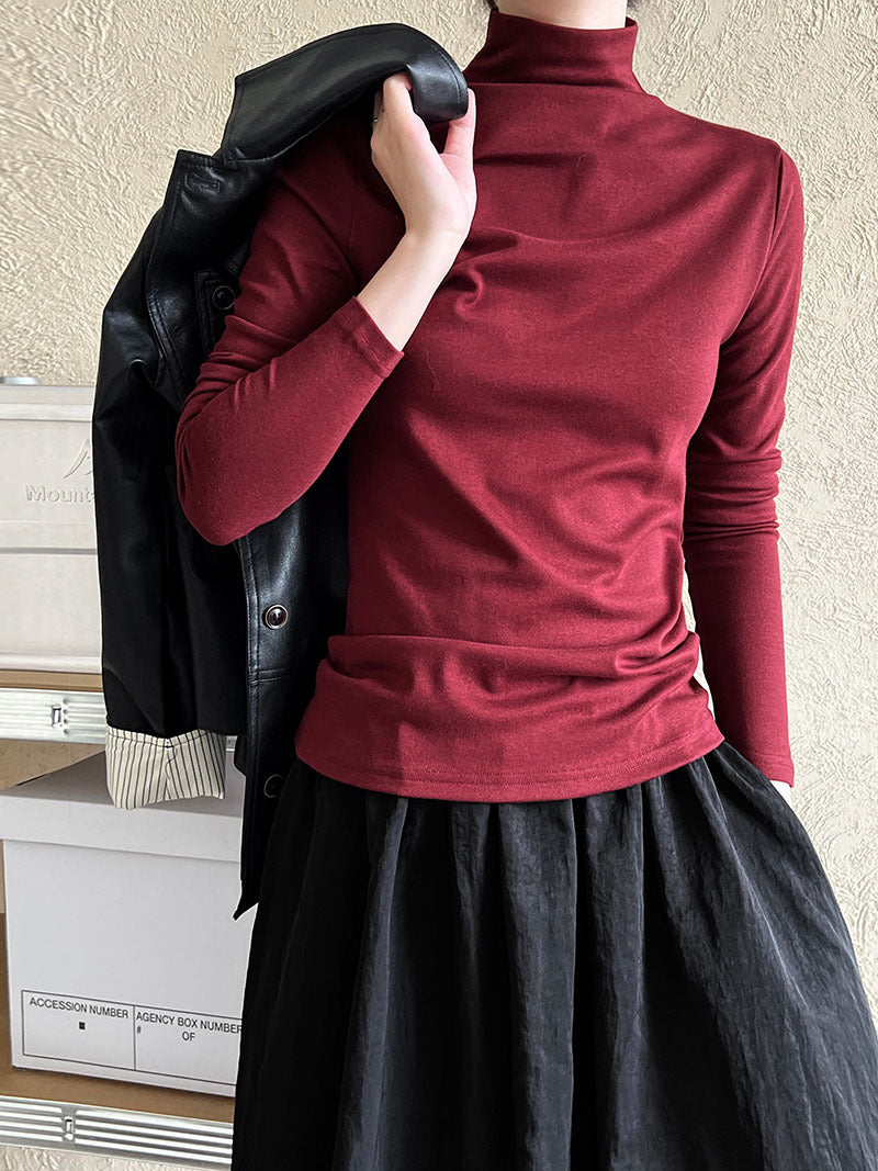 slim turtleneck long sleeve top 6color 【NINE7262】
