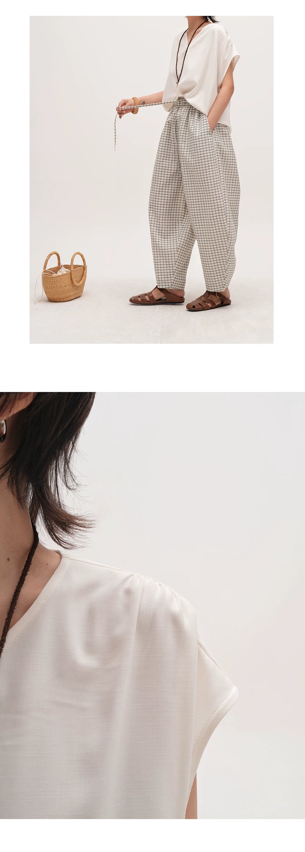 retro print wide casual pants 1color 【NINE7051】