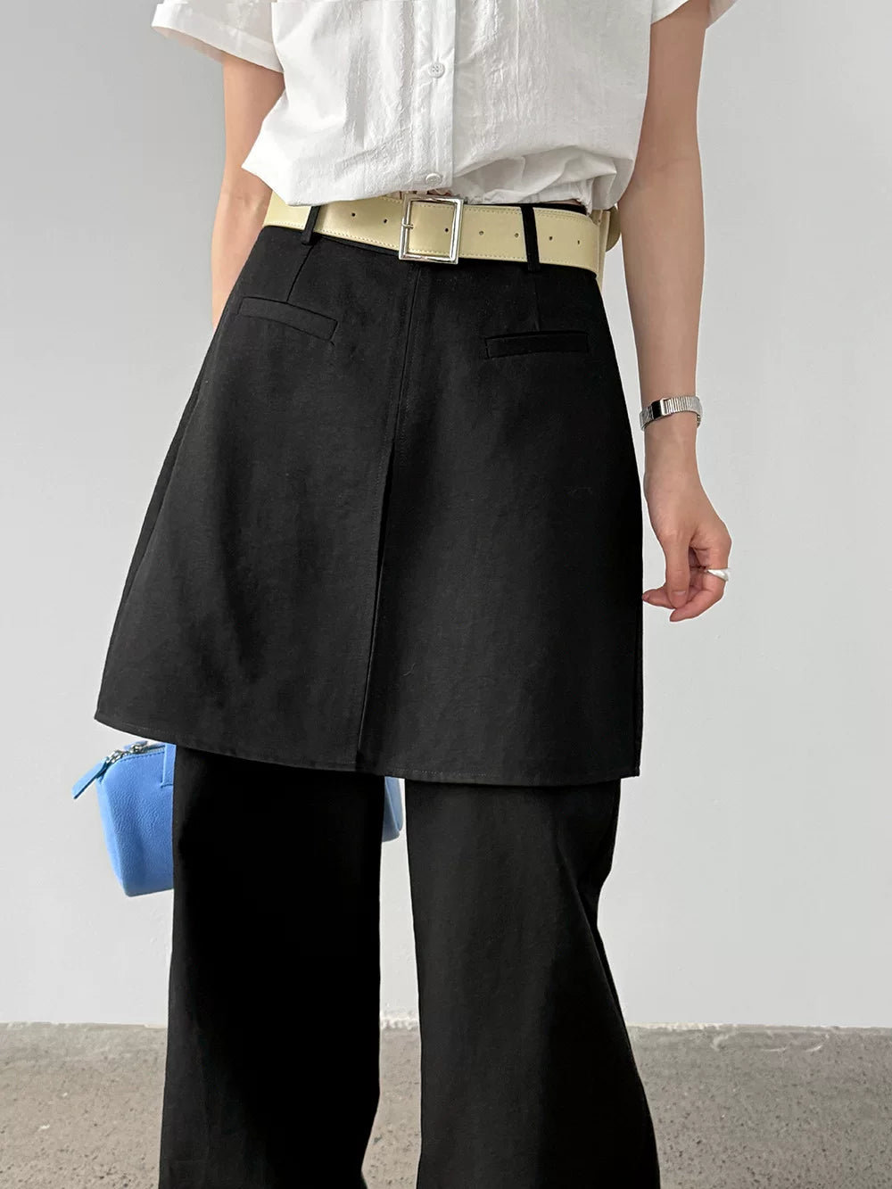 skirt layered wide leg pants 2color 【NINE7074】
