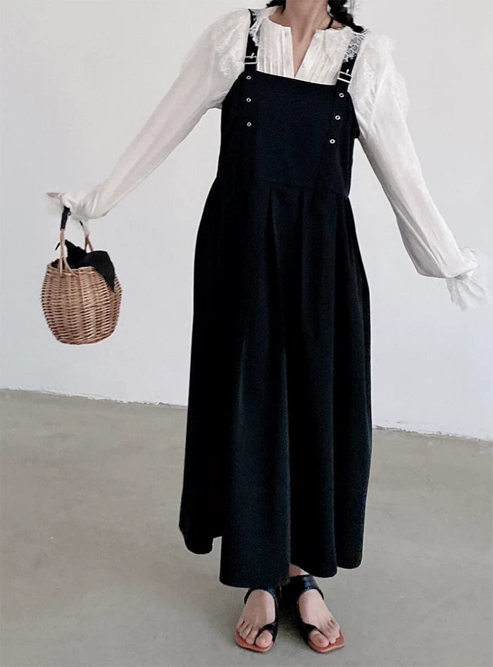 casual flared camisole long dress 1color 【NINE7054】
