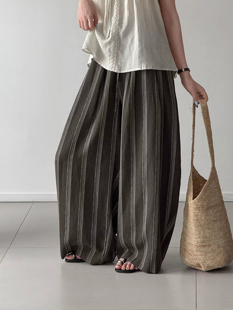 striped wide leg pants 1color 【NINE7022】