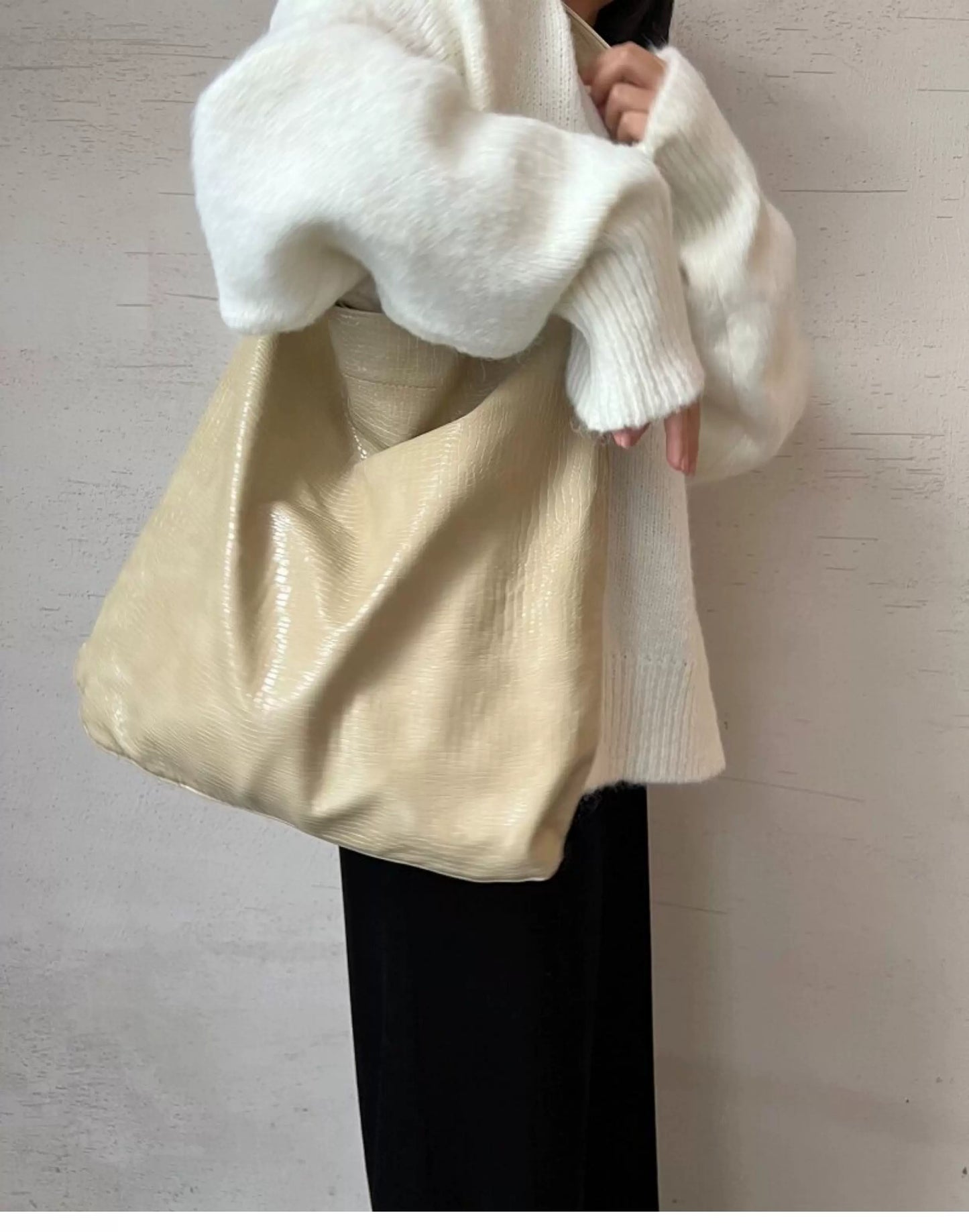 crocodile pattern shoulder tote bag 3color 【NINE7010】