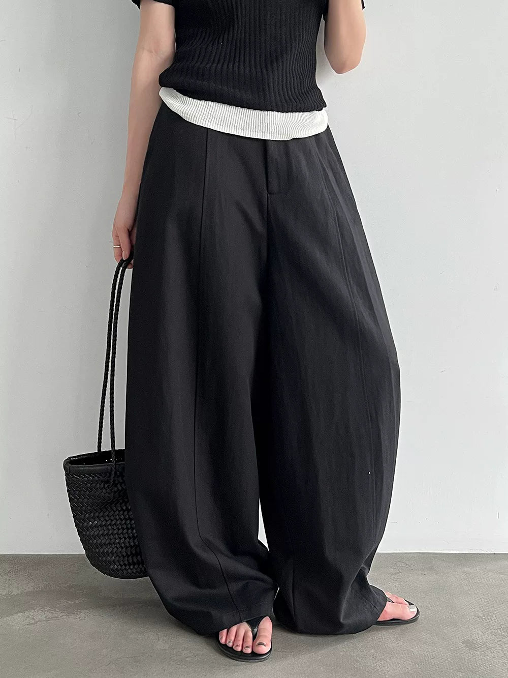 drape wide leg casual pants 3color 【NINE7025】