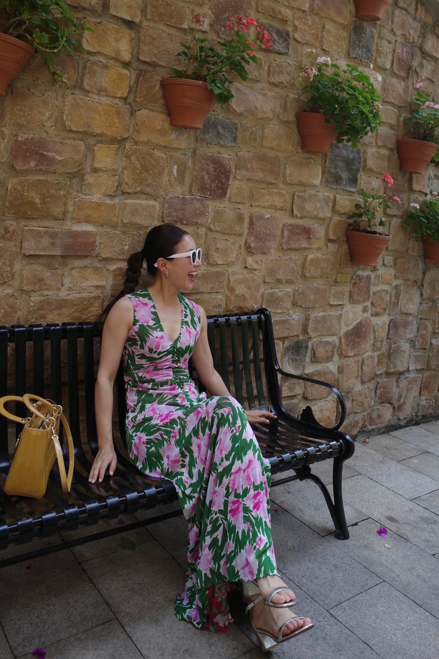 2way floral print sleeveless maxi dress 1color 【NINE7206】