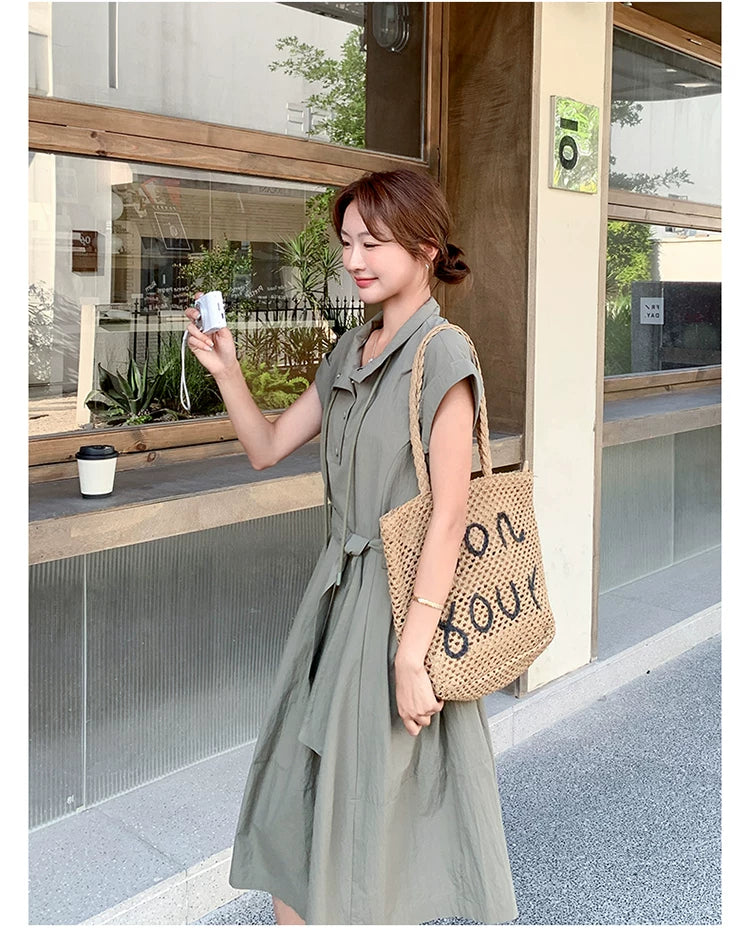 military belt safari dress 1color 【NINE7132】