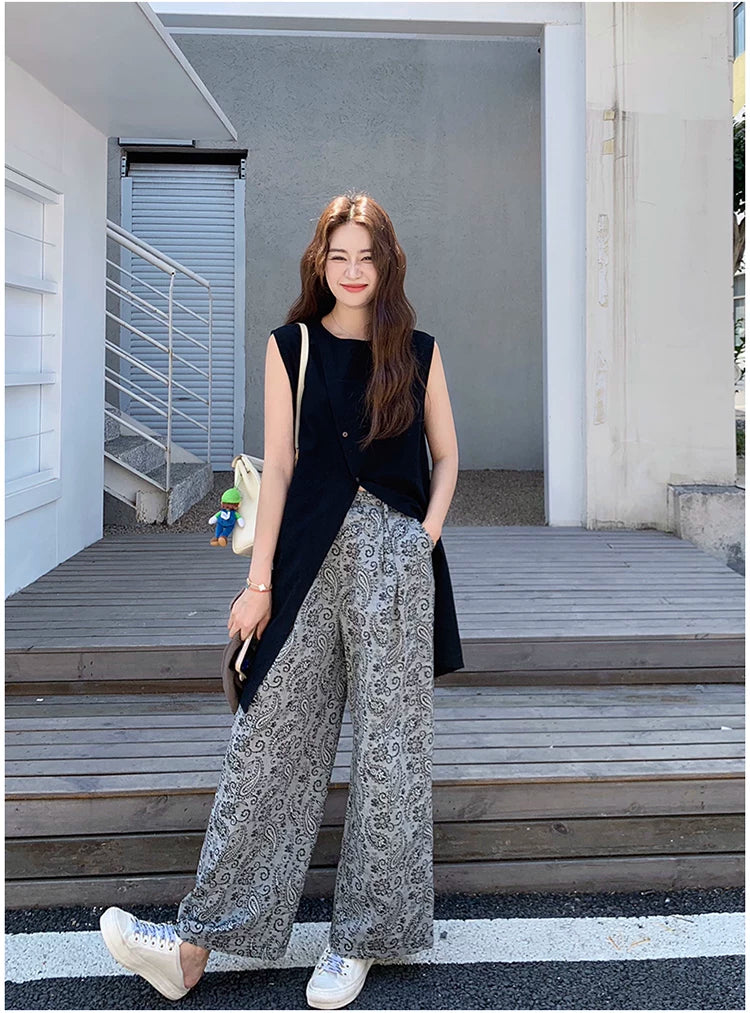 split tunic paisley pants setup 1color 【NINE7110】