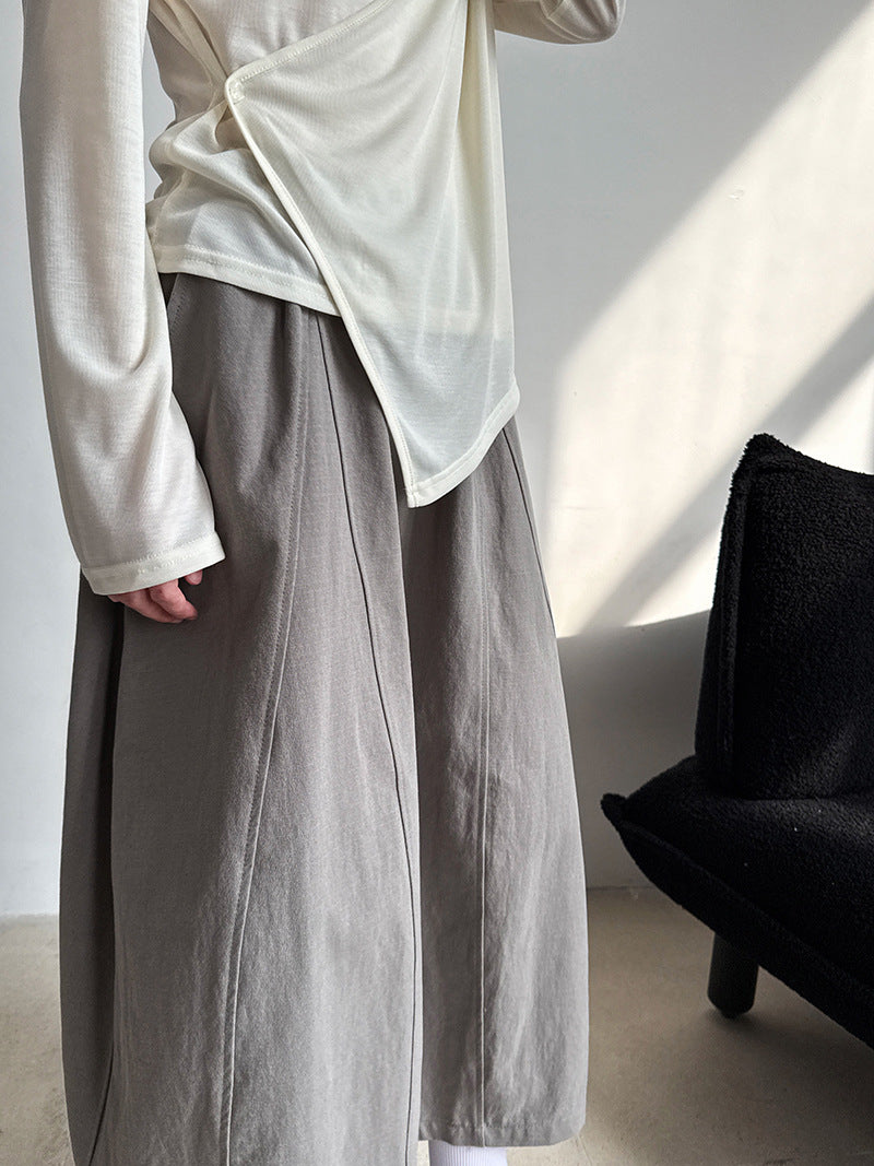 panel flare long skirt 3color 【NINE7264】