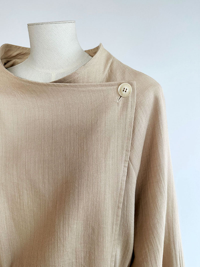 drape collar trench long coat 2color 【NINE7250】