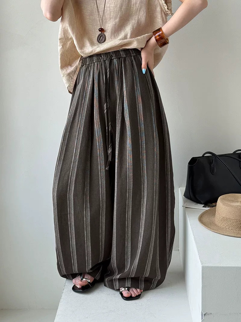 striped wide leg pants 1color 【NINE7022】