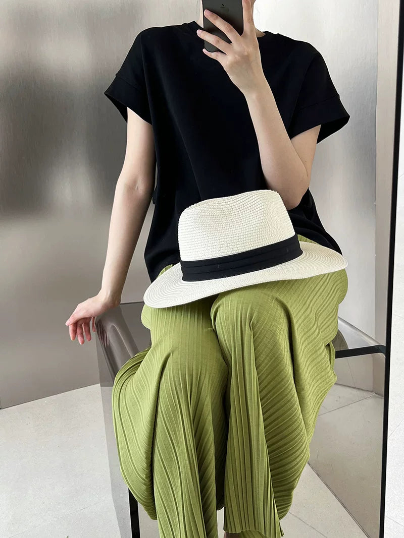 french sleeve casual tshirt 3color 【NINE7072】