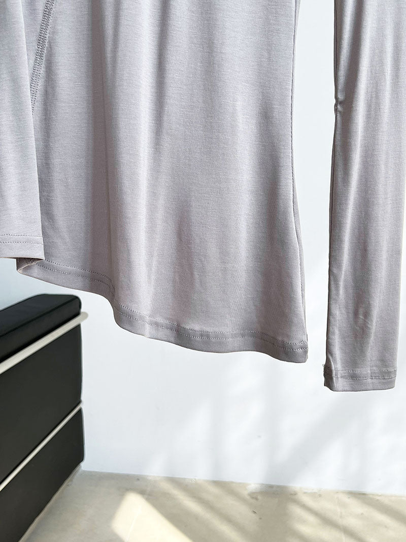 asymmetric seam long sleeve tee 4color 【NINE7245】