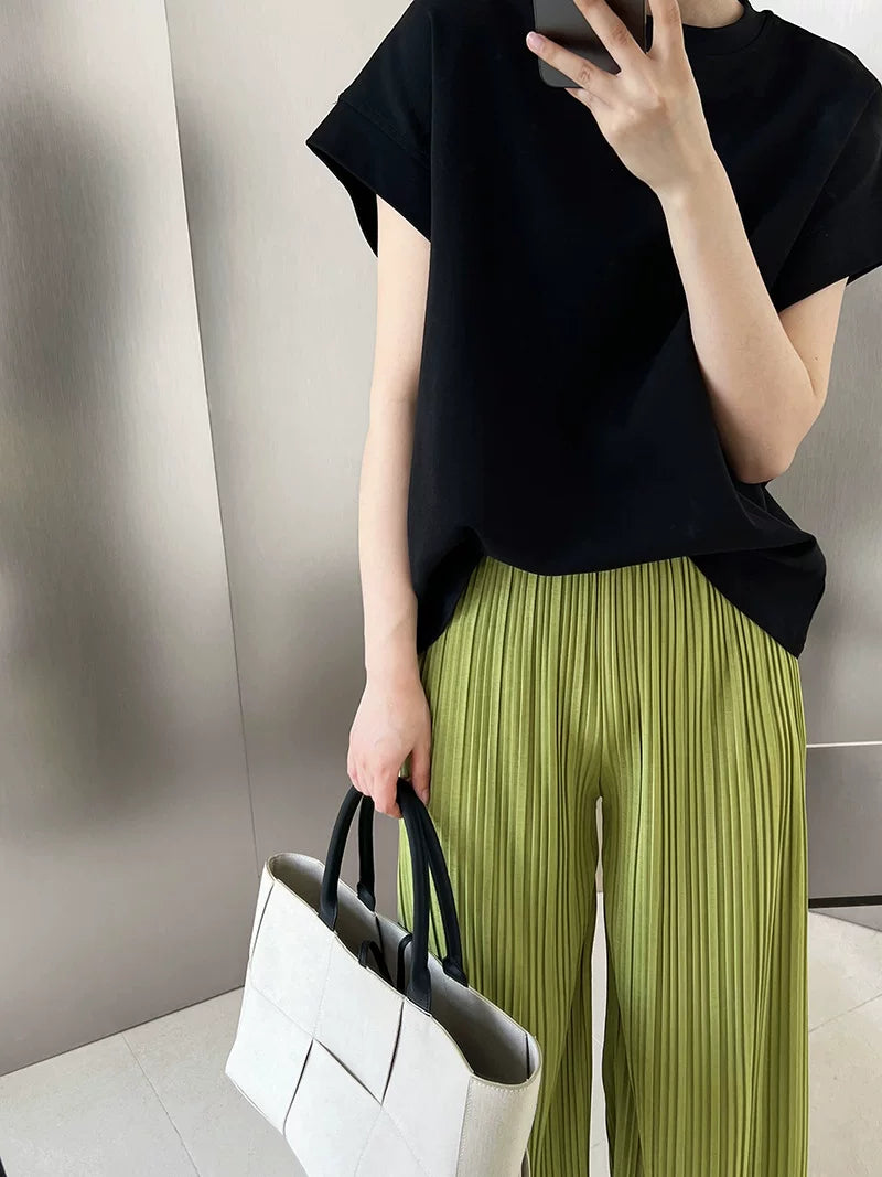french sleeve casual tshirt 3color 【NINE7072】
