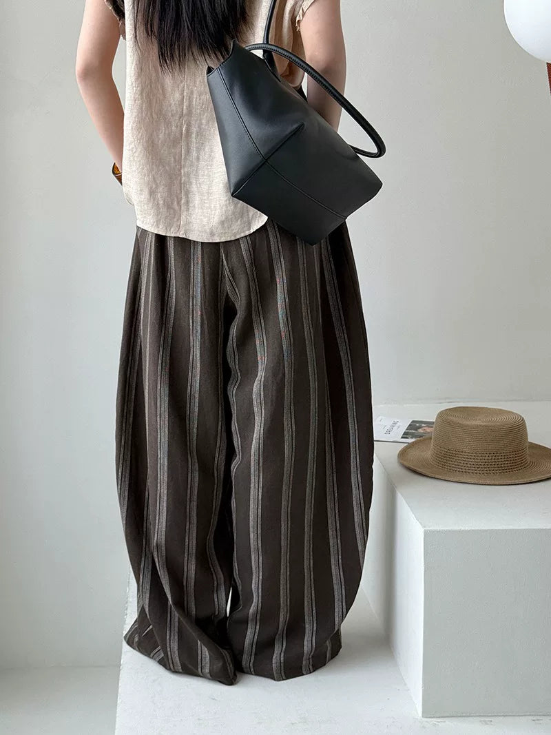 striped wide leg pants 1color 【NINE7022】