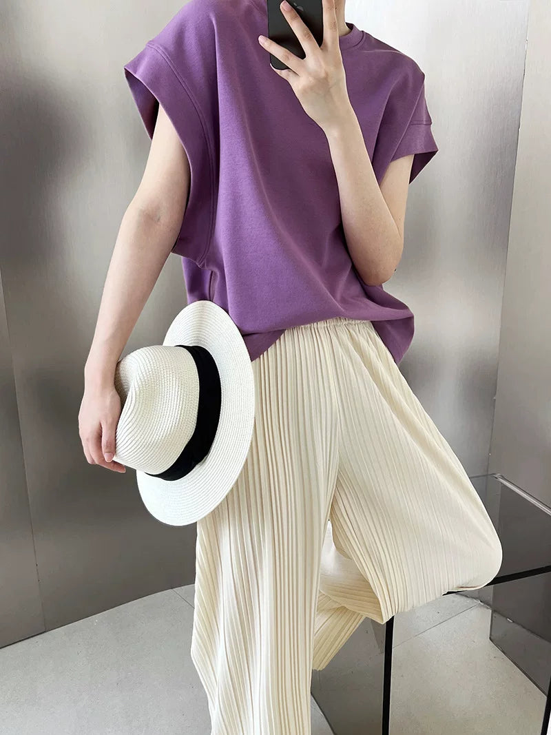french sleeve casual tshirt 3color 【NINE7072】