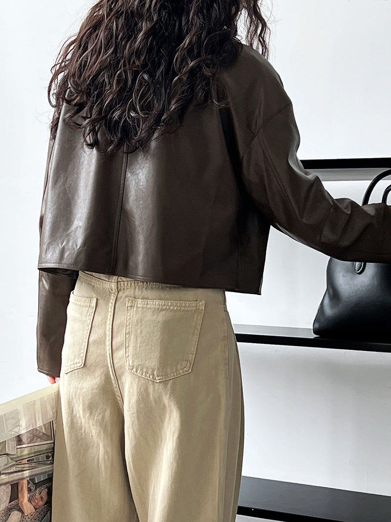 short faux leather jacket 2color 【NINE7252】