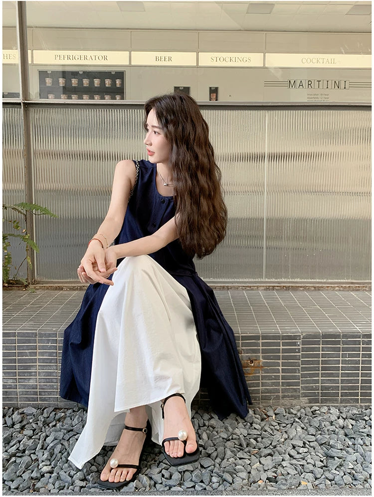 side ribbon dress skirt setup 1color 【NINE7123】