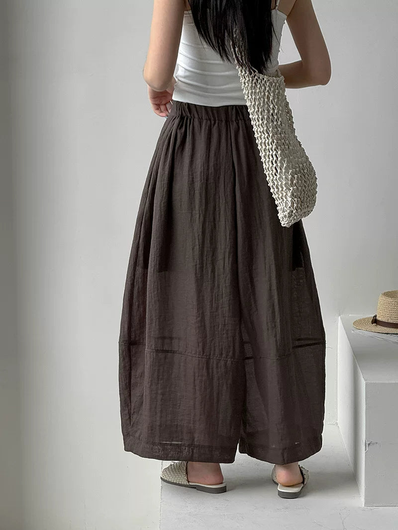 pleated balloon linen wide pants 3color 【NINE7060】