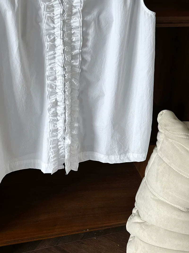 back ruffle sleeveless blouse 2color 【NINE7070】