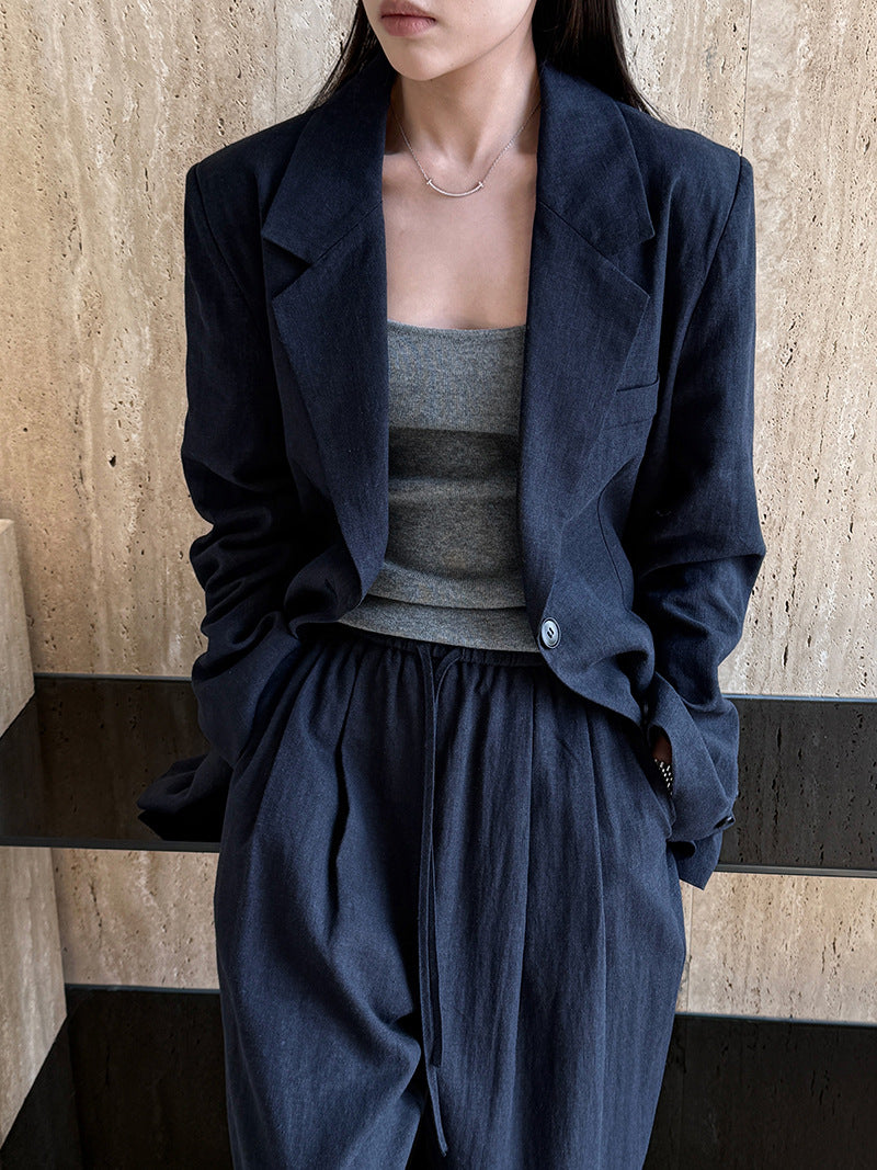linen tailored blazer pants setup 2color 【NINE7234】