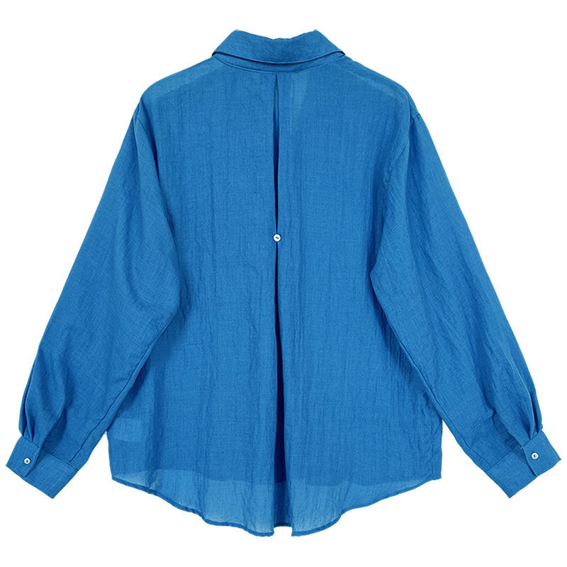 casual loose linen long shirt 2color 【NINE7233】