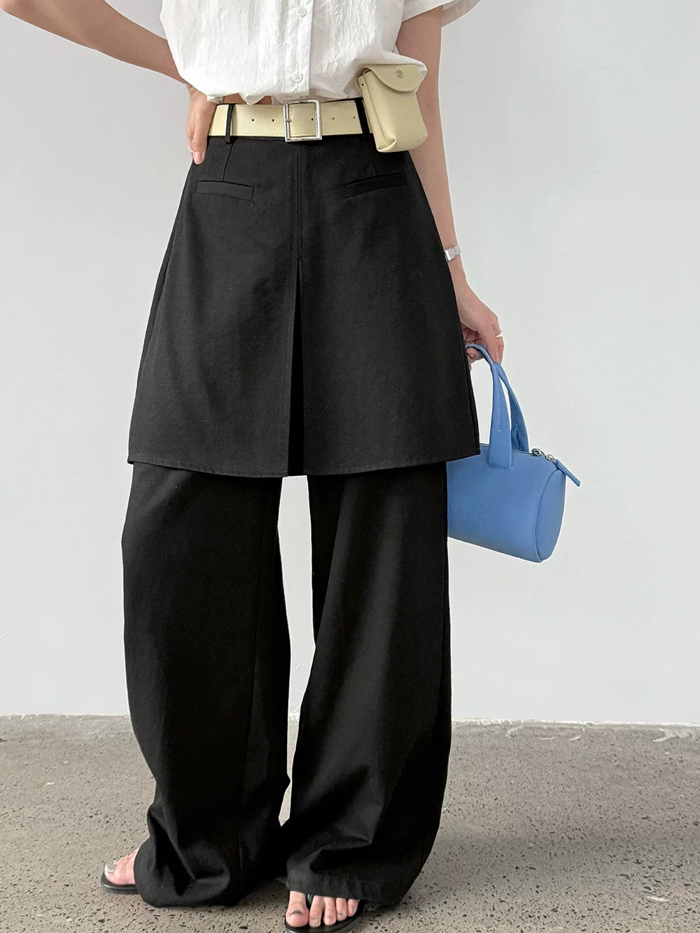 skirt layered wide leg pants 2color 【NINE7074】