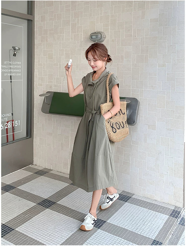 military belt safari dress 1color 【NINE7132】