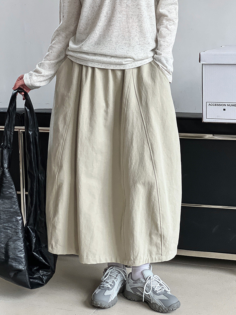 panel flare long skirt 3color 【NINE7264】