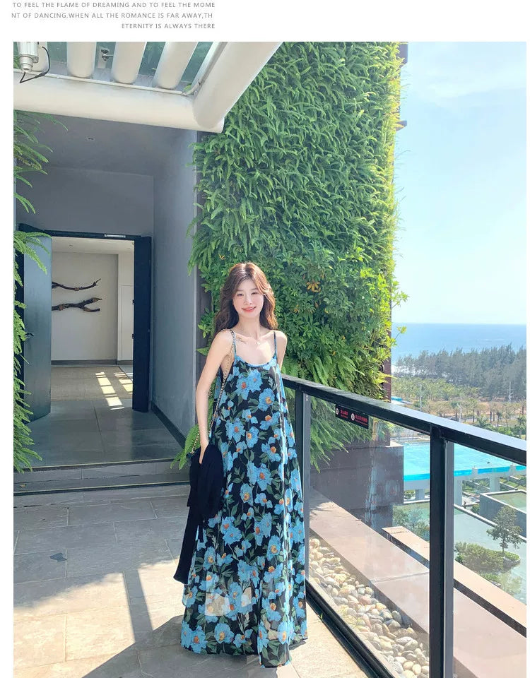 floral print camisole maxi dress 1color 【NINE7115】