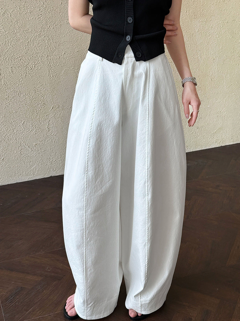 wide leg cocoon pants 4color 【NINE7232】